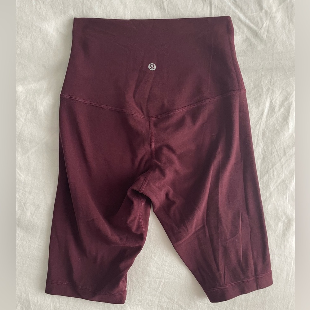 Lululemon High-Rise Burgundy Biker Shorts | Size 2 - Picture 6 of 6